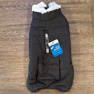 Black Quilted Dog Jacket 14” Medium NEW